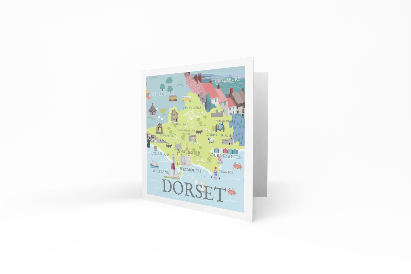 2048 Dorset Illustrated Map Card £3.00