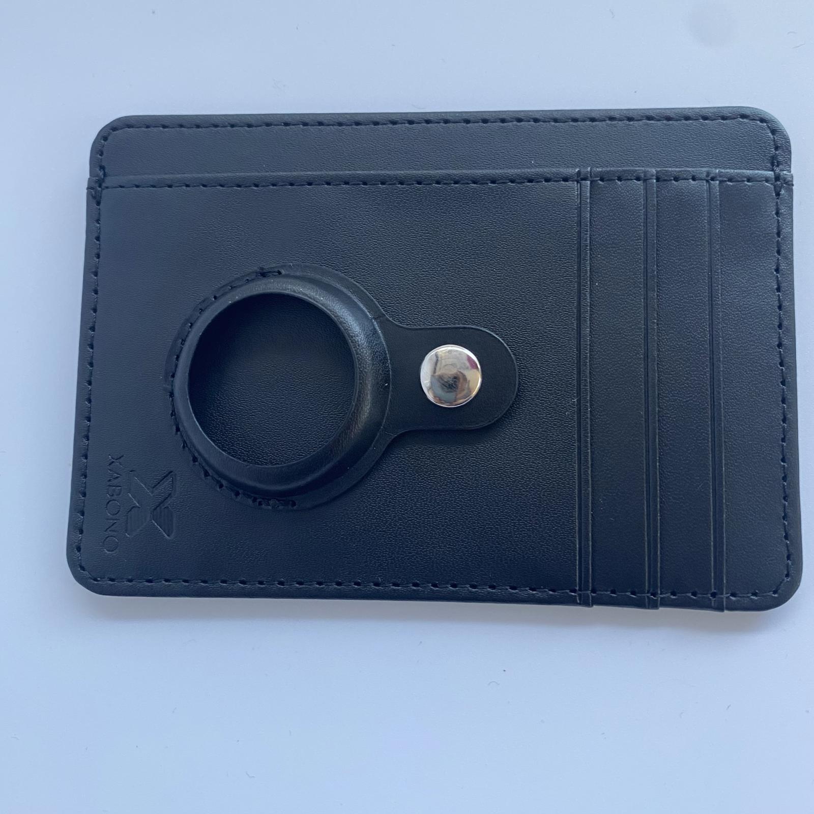 Black Card Holder Black v2 with space for AirTag Apple