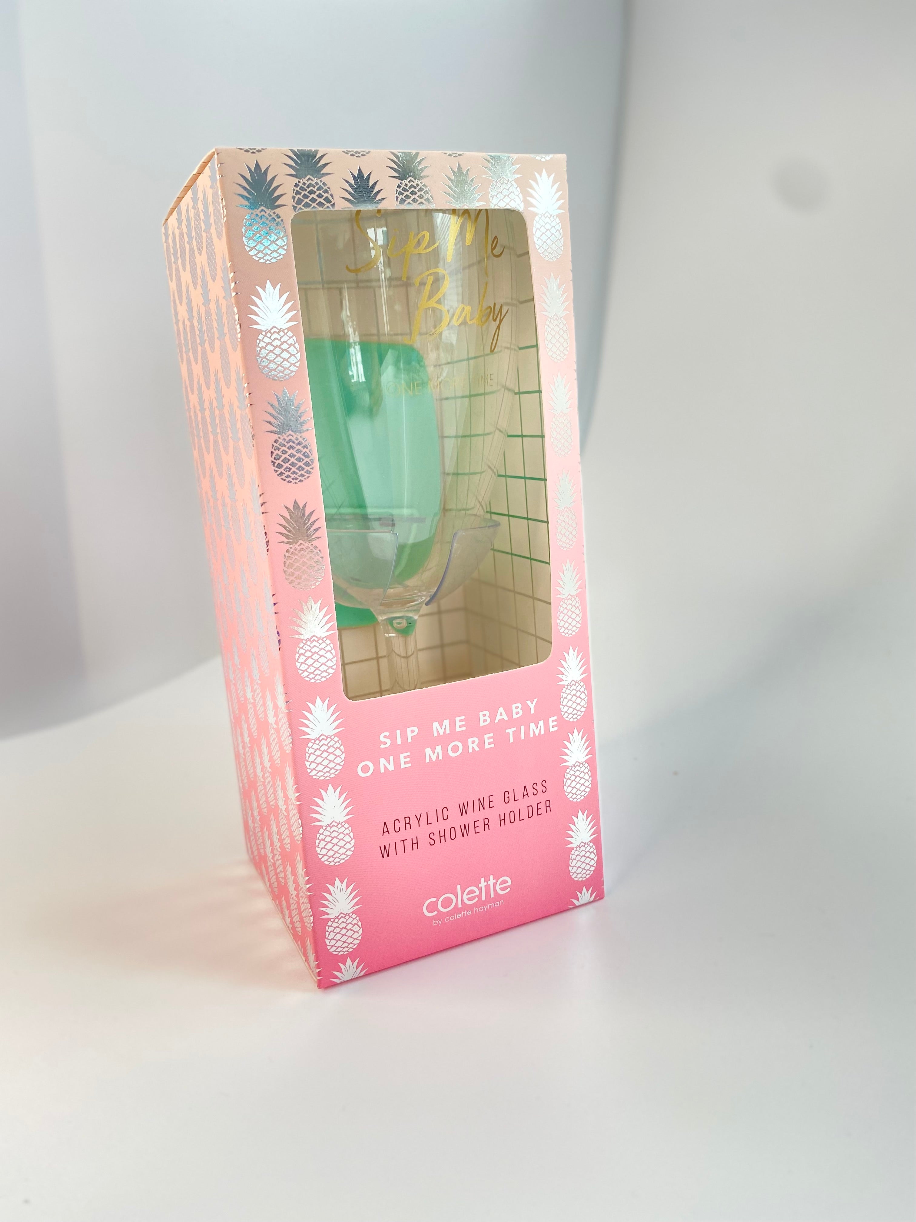 Acrylic Wine Glass with Shower Holder