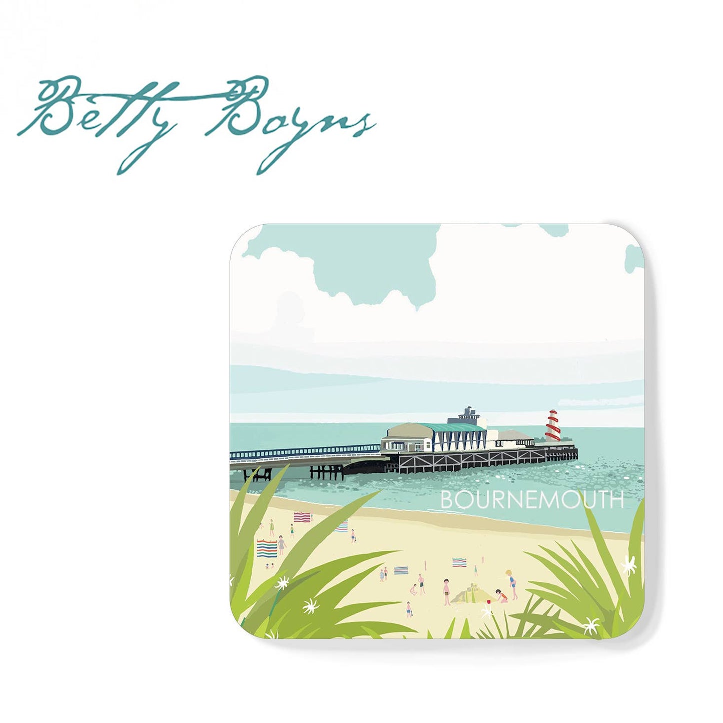 2048 Bournemouth Pier Coaster 9CM X 9CM Cork Backed Coster £3.50