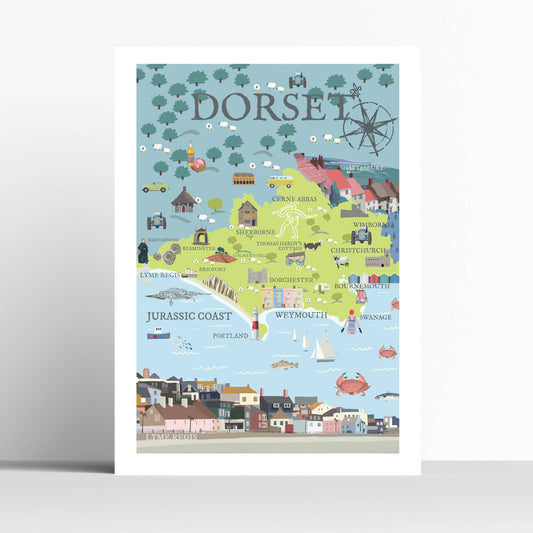 2048 Dorset Illustrated Map: Unframed / A5 £7.00