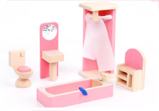 Wooden Furniture  & Doll for Doll House - Complete Set