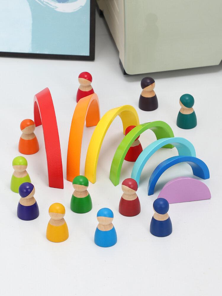 Peg Coloured 12 Wooden Dolls - Daily Mind